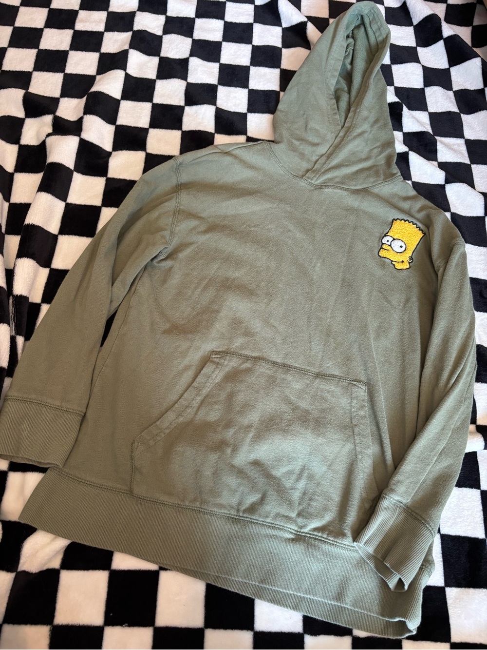 Large 10/12 Bart Simpson green hoodie old navy